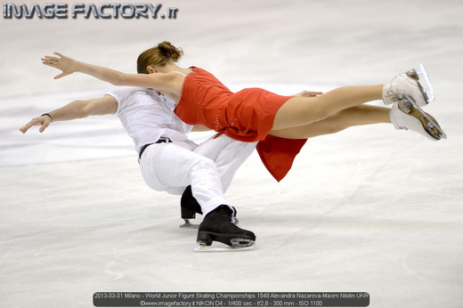 2013-03-01 Milano - World Junior Figure Skating Championships 1548 Alexandra Nazarova-Maxim Nikitin UKR